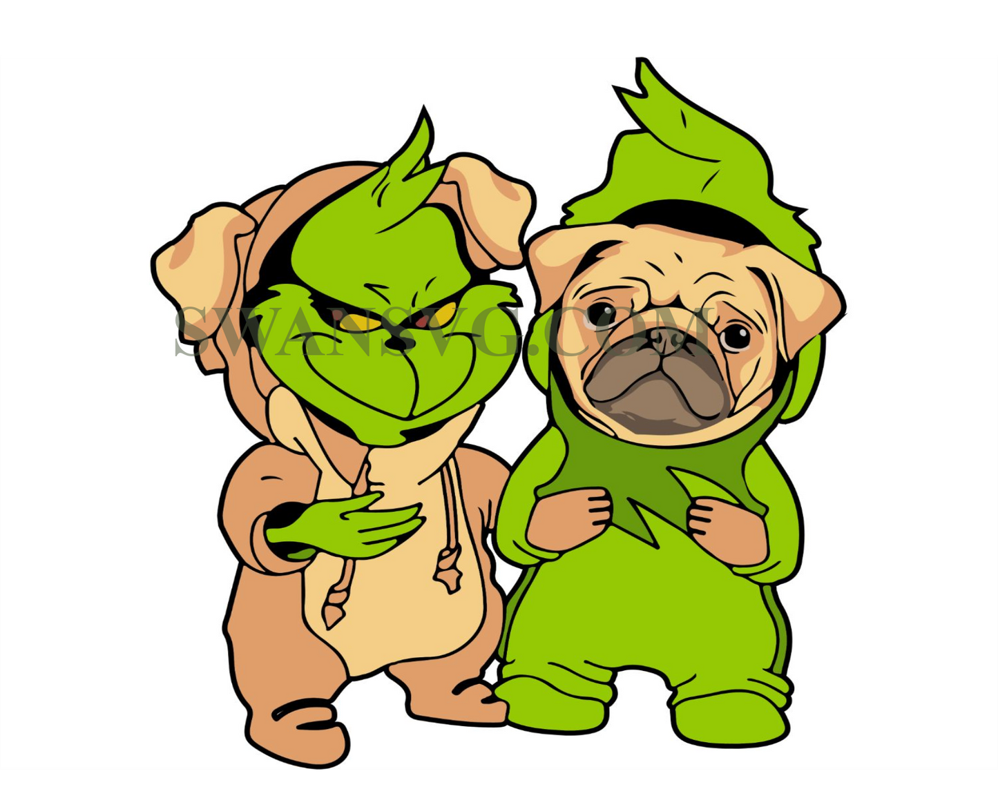 Grinch And Pug Svg, Halloween Svg, Pug Svg, Grinch Svg, Costume