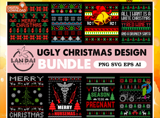 Ugly Christmas Design Bundle Svg, Christmas Svg, Christmas Decor Svg