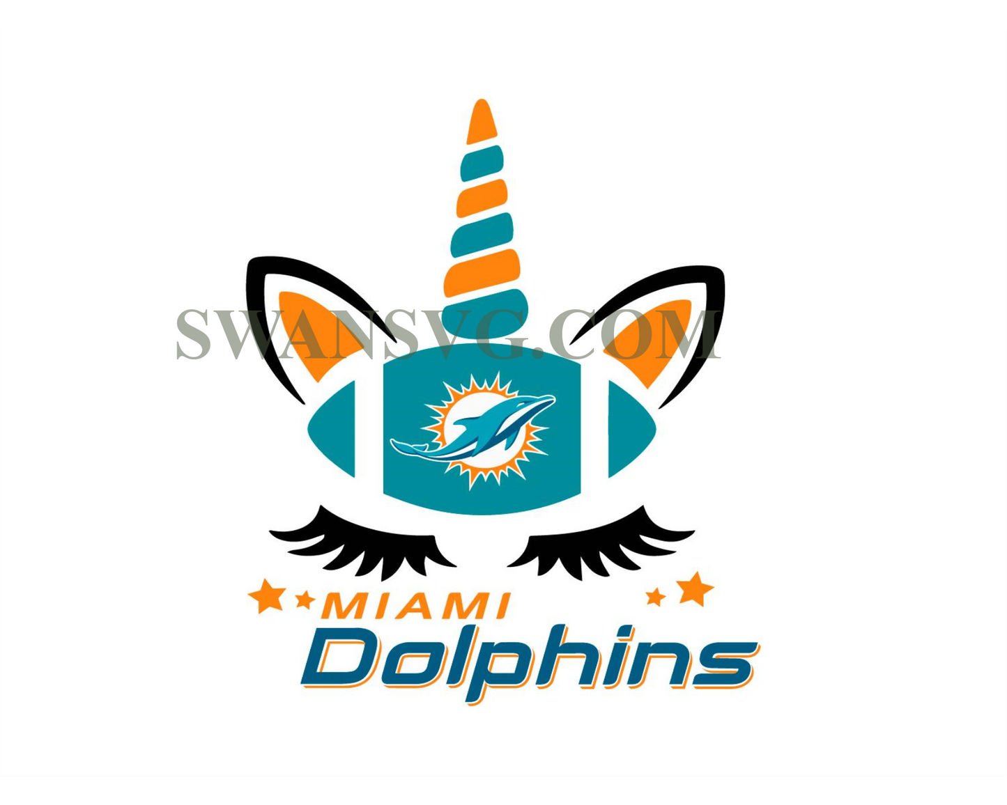 Miami Dolphins Unicorn Svg