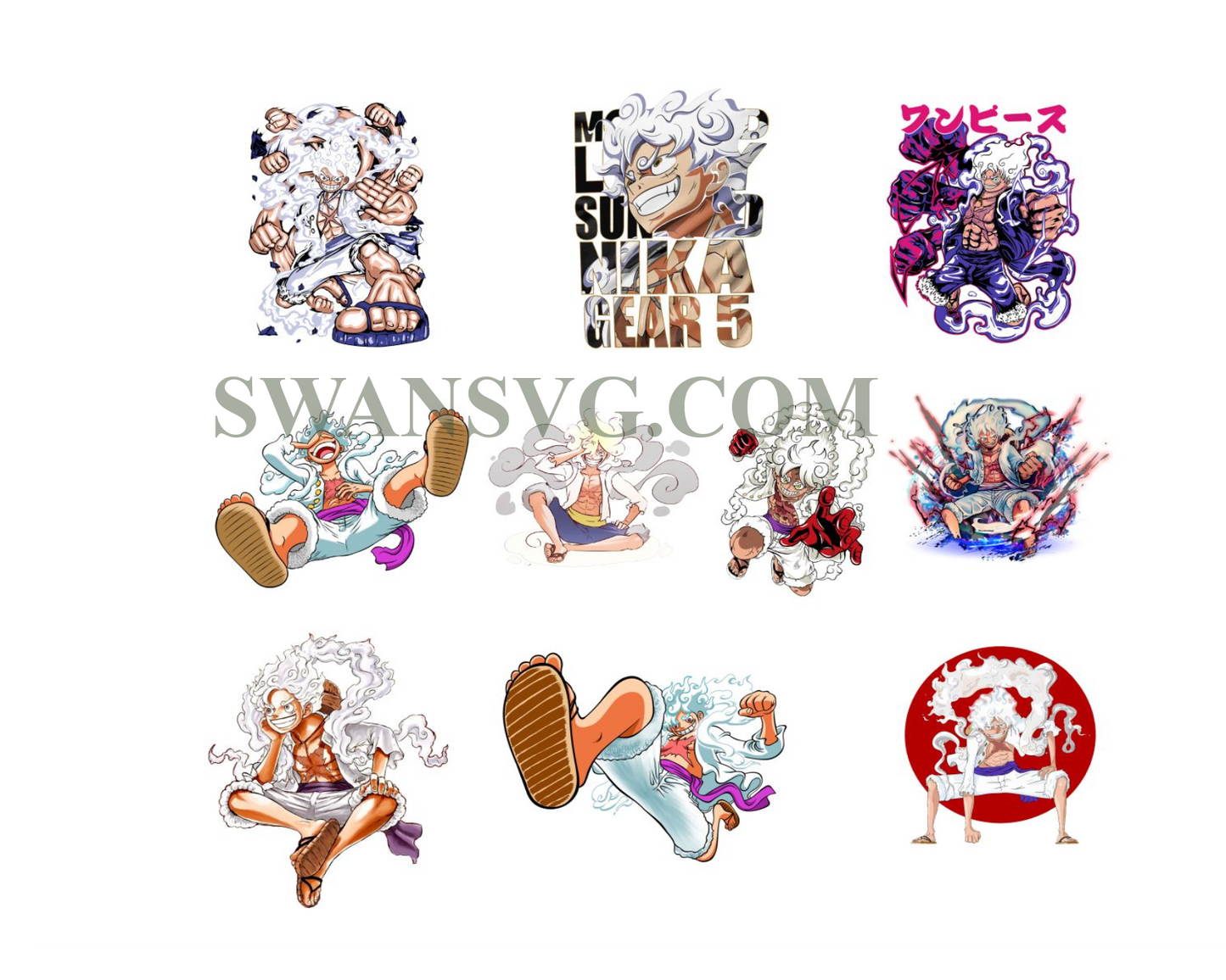 One Piece Svg Bundle, Luffy Gear 5 Svg , Luffy Nika, One Piece