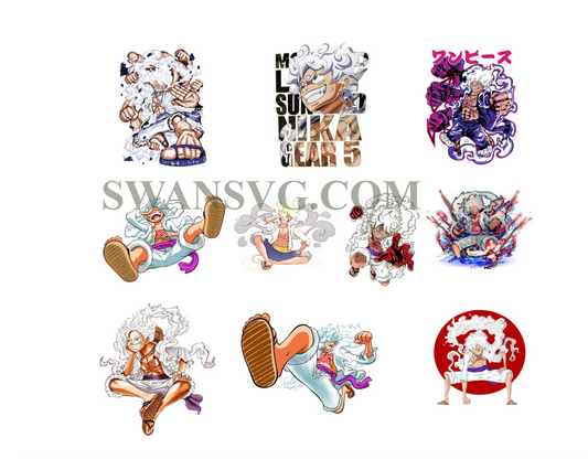 One Piece Svg Bundle, Luffy Gear 5 Svg , Luffy Nika, One Piece