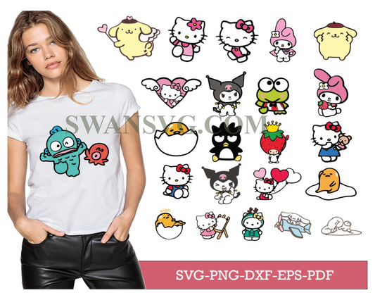 Hello Kitty Bundle Svg, Bundle Logo Svg, Hello Kitty Svg, Brand Logo