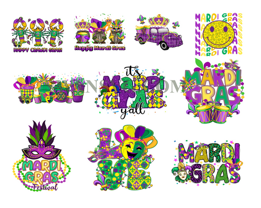 Happy Mardi Gras Sublimation Bundle PNG, Mardi Gras, Mardi Gras