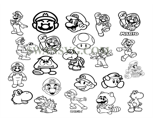 Super Mario Bundle Svg Instant Download Digital File