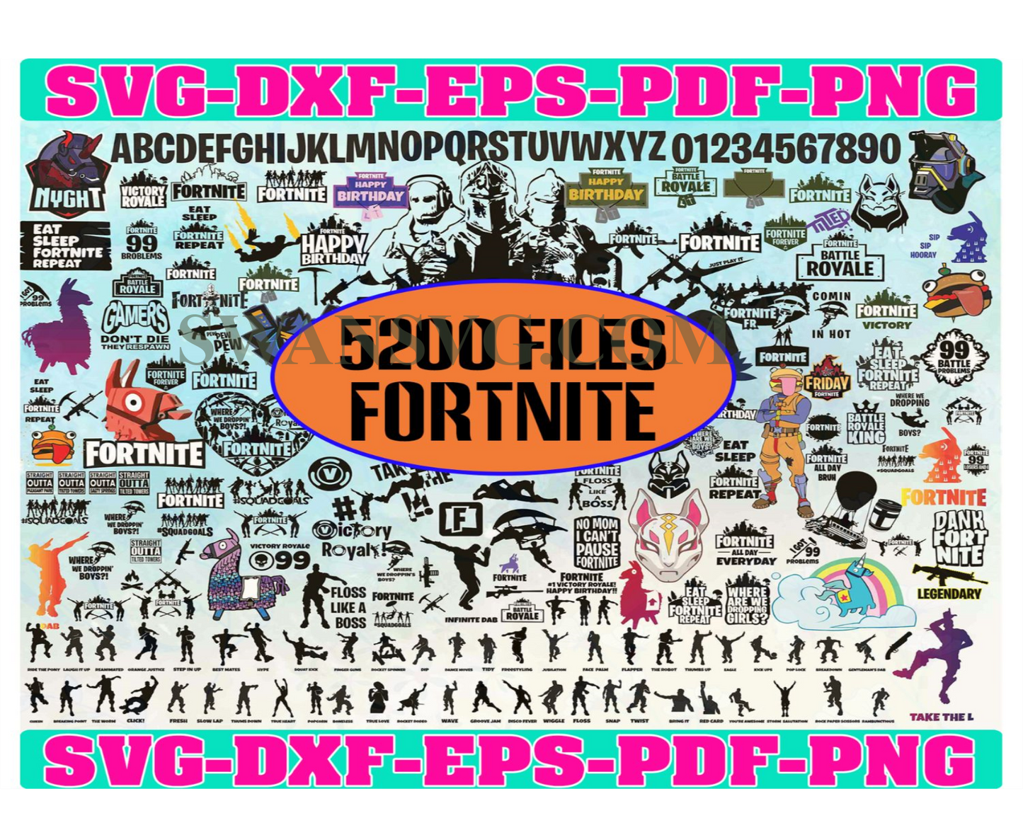 5200 file Fortnite Bundle Svg Fortnite Svg, Battle Royale Svg, Floss