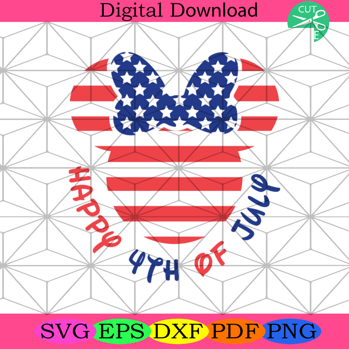 Us Minnie Happy 4th Of July Svg, Independence Day Svg