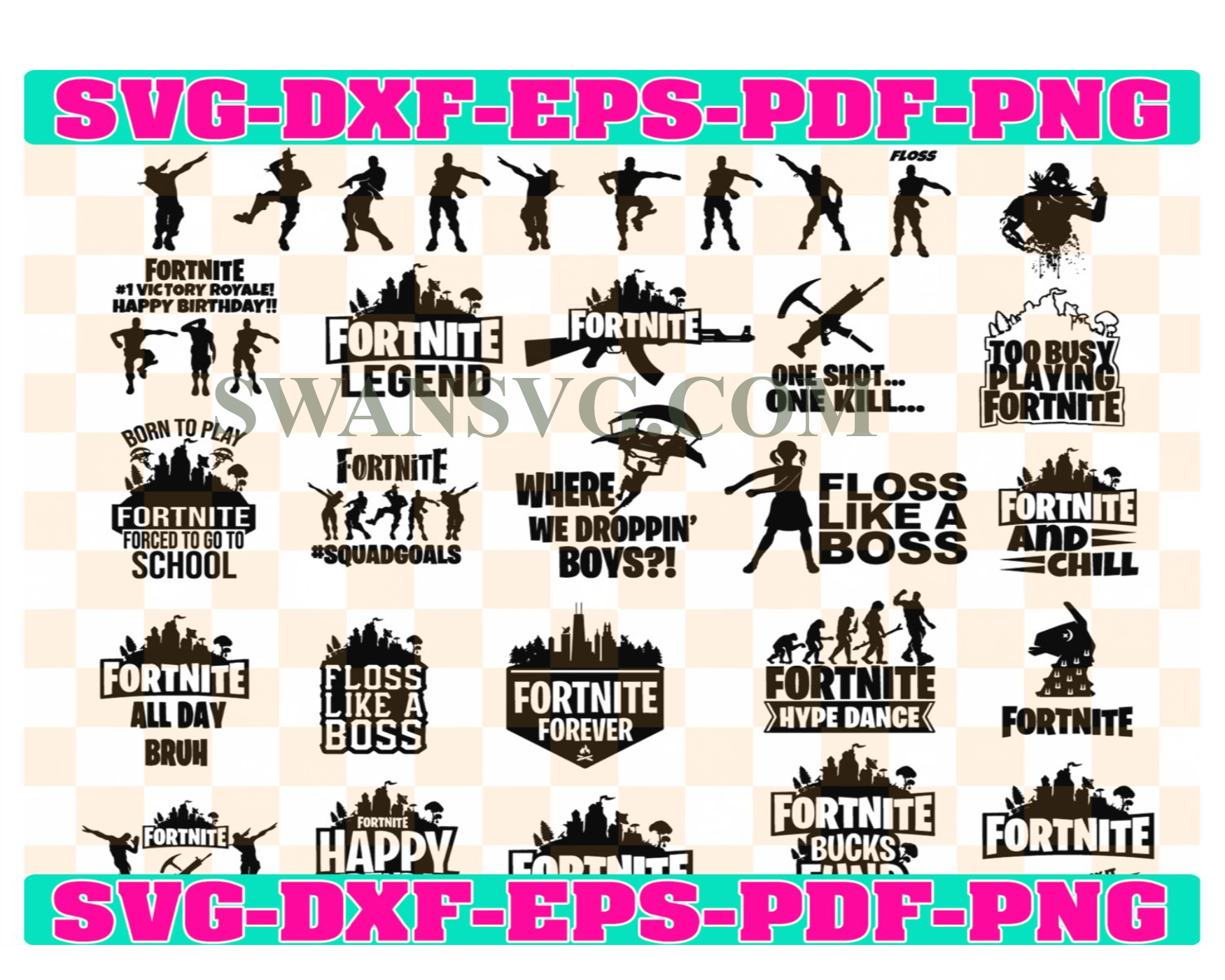 Fortnite Bundle Svg Fortnite Svg, Battle Royale Svg, Floss Svg – SwanSvg