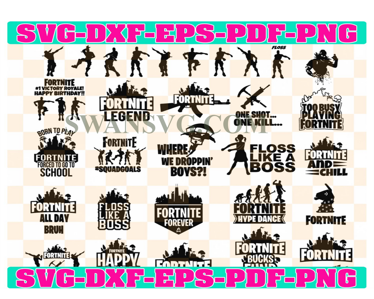 Fortnite Bundle Svg Fortnite Svg, Battle Royale Svg, Floss Svg