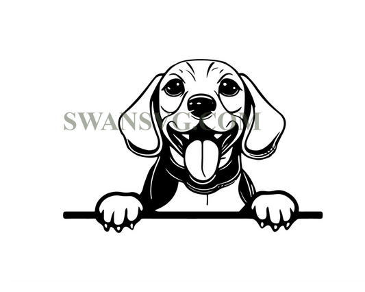 PEEKING BEAGLE Svg, Peeking Beagle Clipart, Peeking Beagle