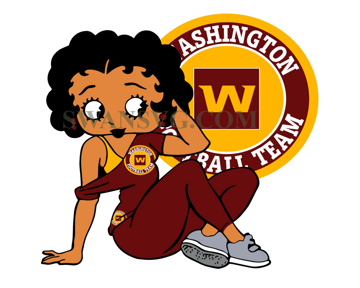 Washington Football Team Betty Boop Svg Digital File