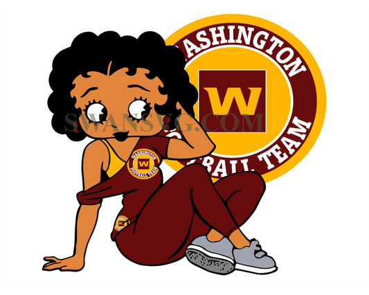 Washington Football Team Betty Boop Svg Digital File