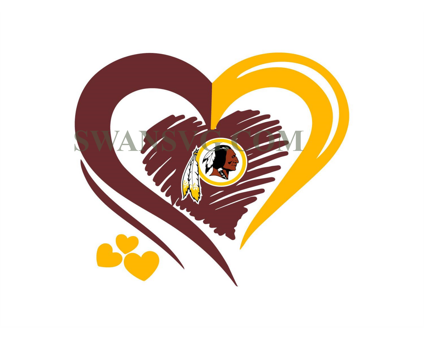 Washington Redskins Love Heart Svg Digital Download