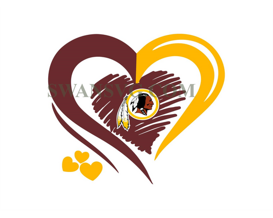 Washington Redskins Love Heart Svg Digital Download