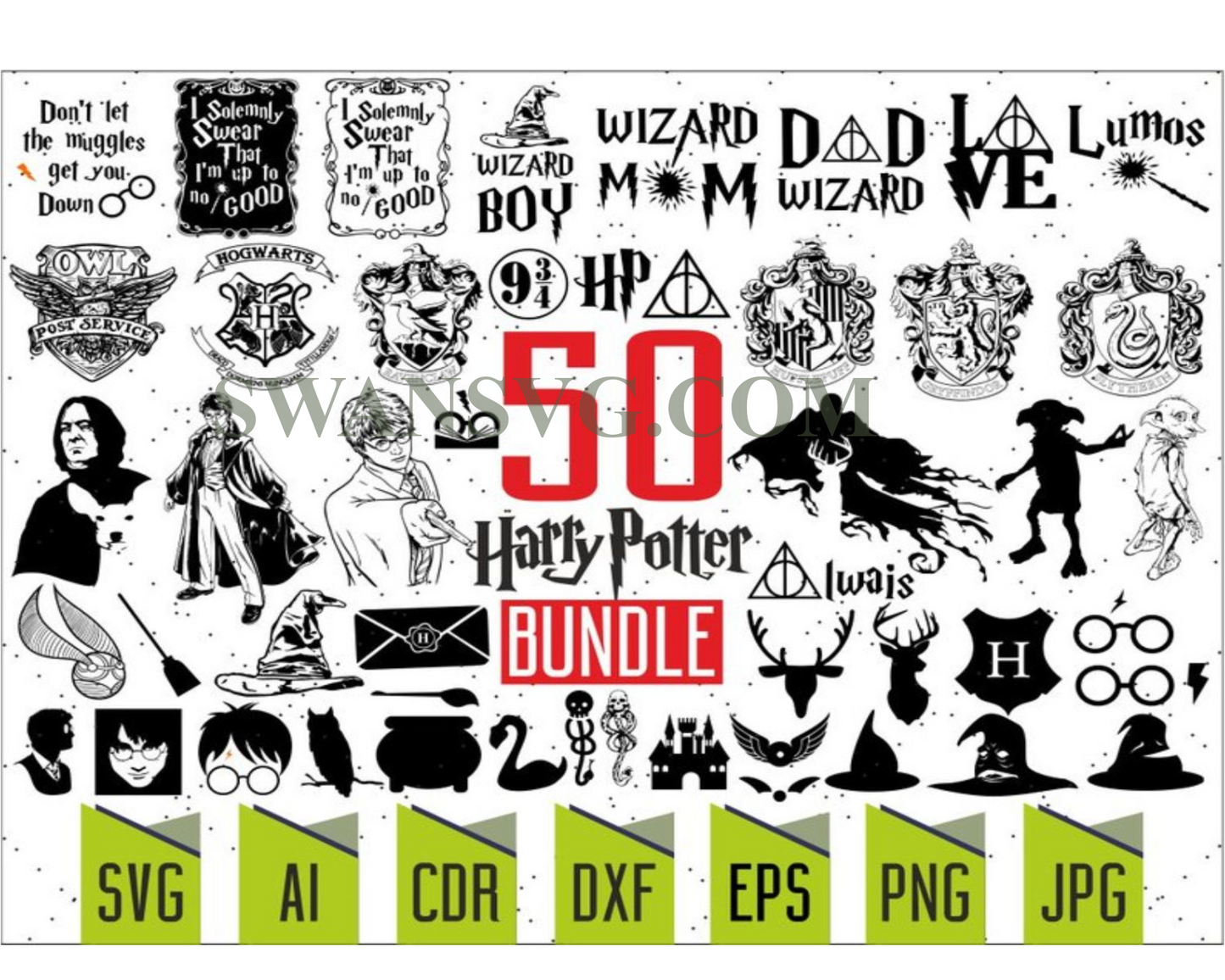 Harry Potter Bundle SVG, Harry Potter Svg, Hogwarts Svg