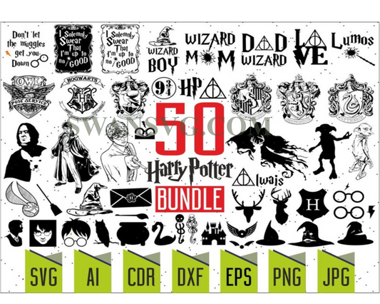 Harry Potter Bundle SVG, Harry Potter Svg, Hogwarts Svg