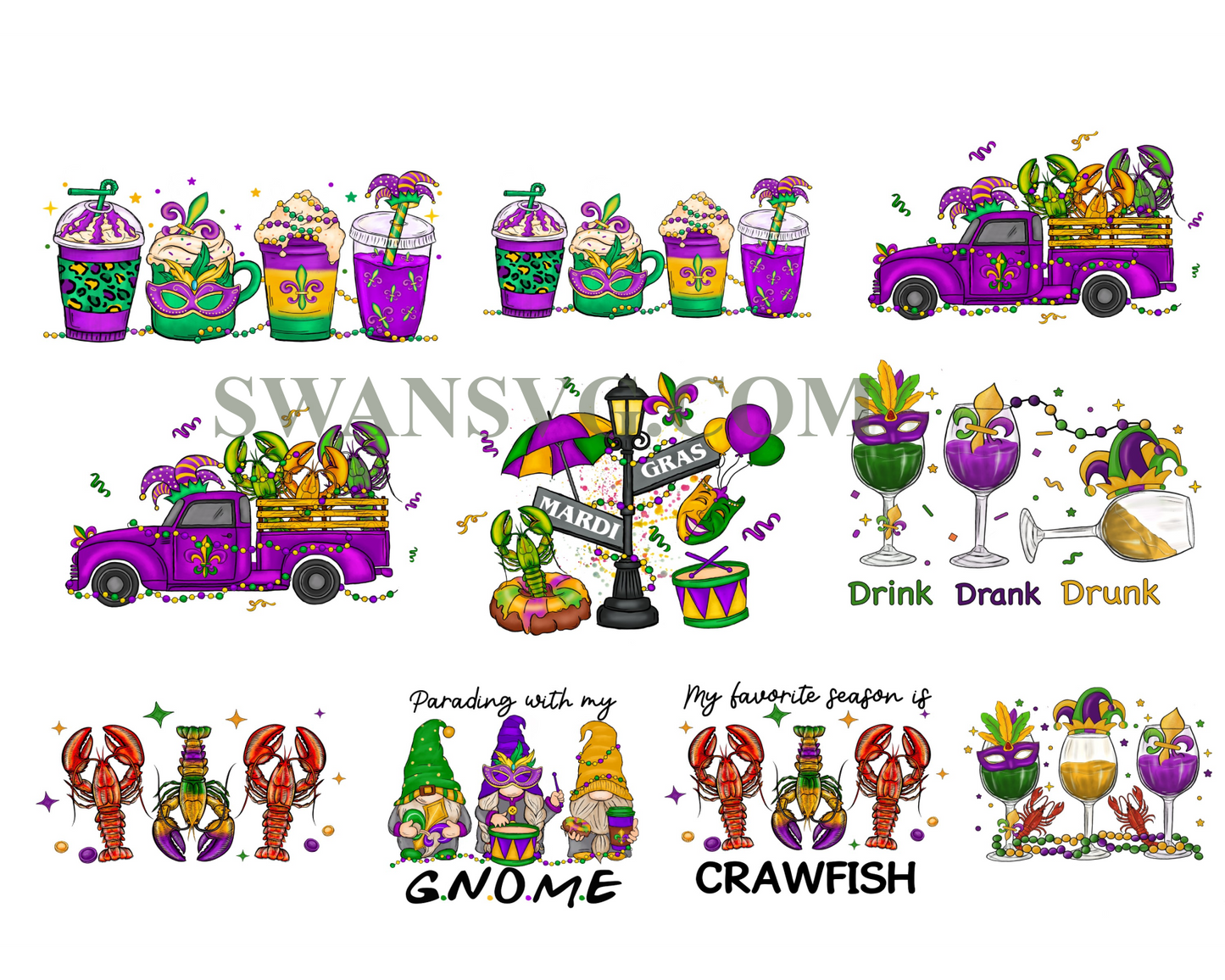 Mardi Gras Sublimation Bundle, Mardi Gras, Mardi Gras Carnaval