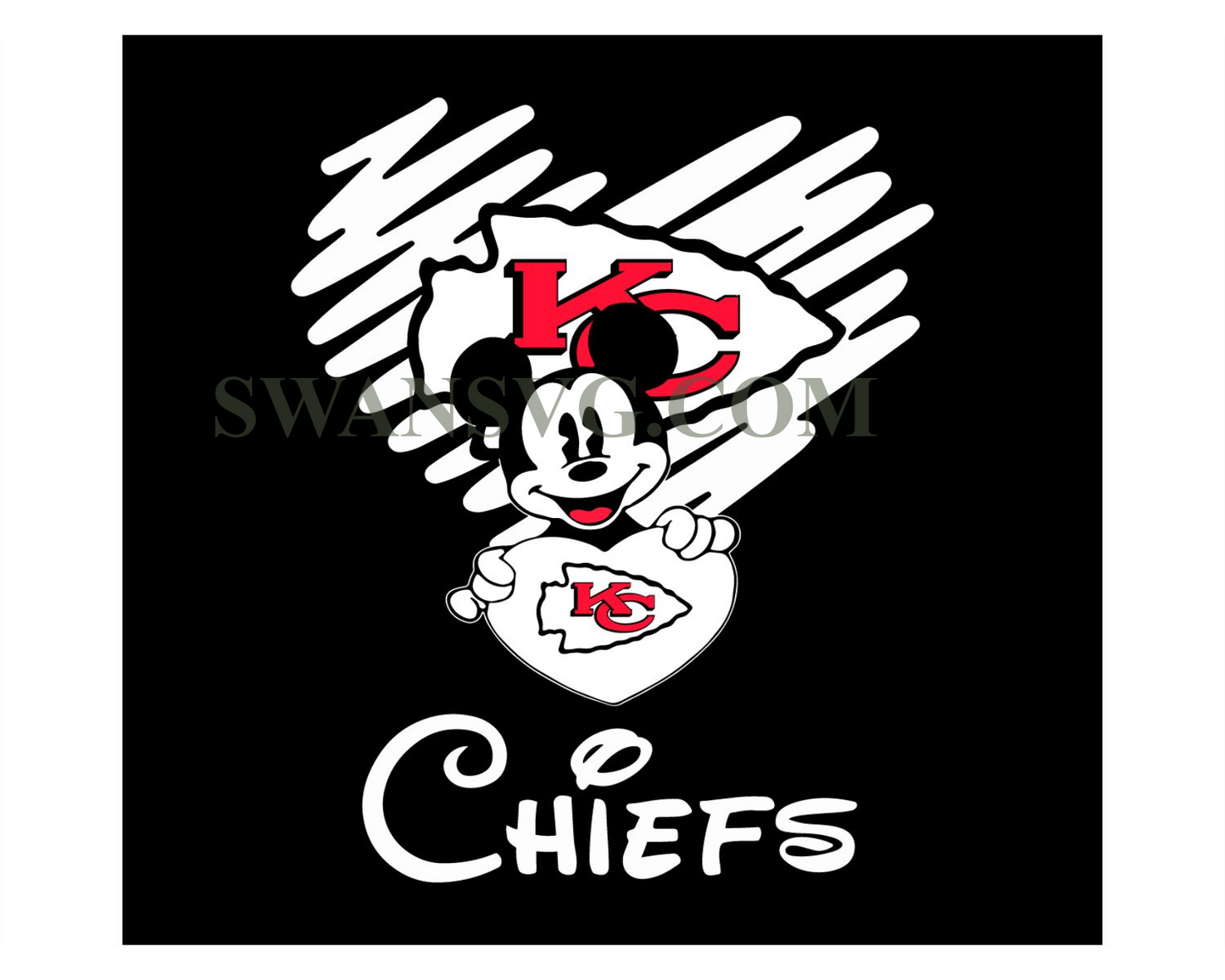 Kansas City Chiefs Mickey Heart Svg NFL Svg