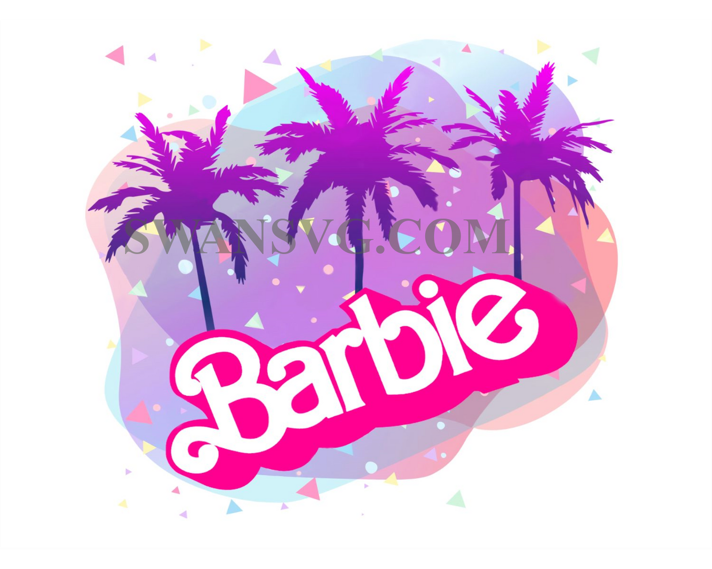 Malibu Barb Logo Pink Doll,beach,PNG,shirt print,seamless file,bow