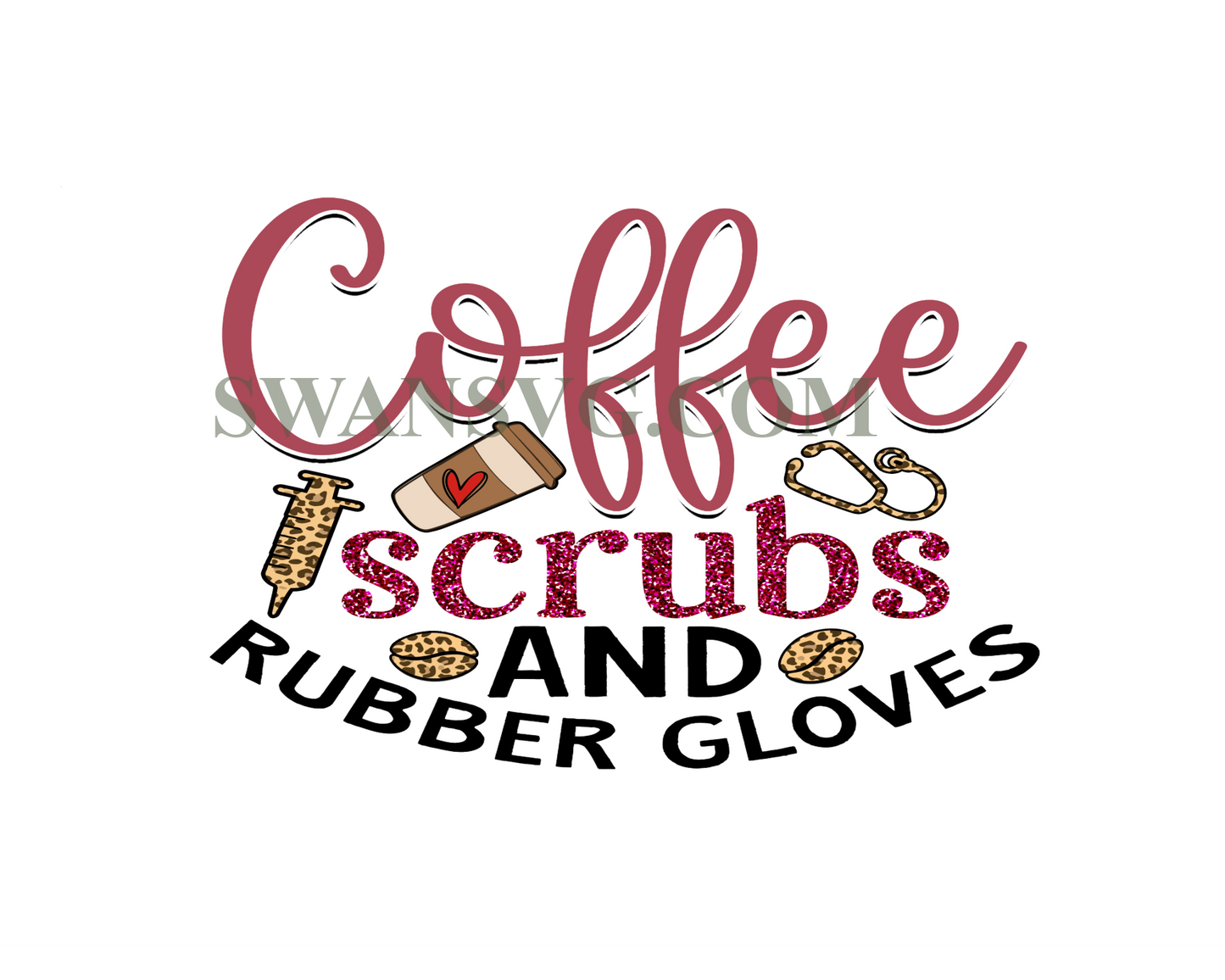 Coffee Scrubs And Rubber Gloves PNG Coffee Design