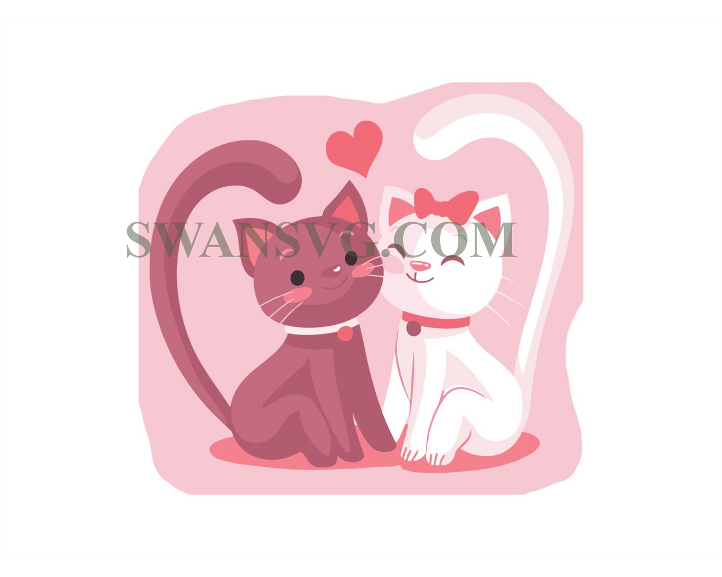 Couple Cat Love Svg Valentine Svg, Cats Svg, Couple Cats Svg