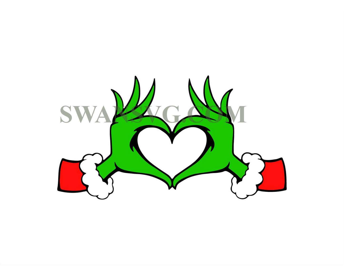 Grinch Heart Hands, Dr. Seuss, Christmas SVG PNG, Digital Designs