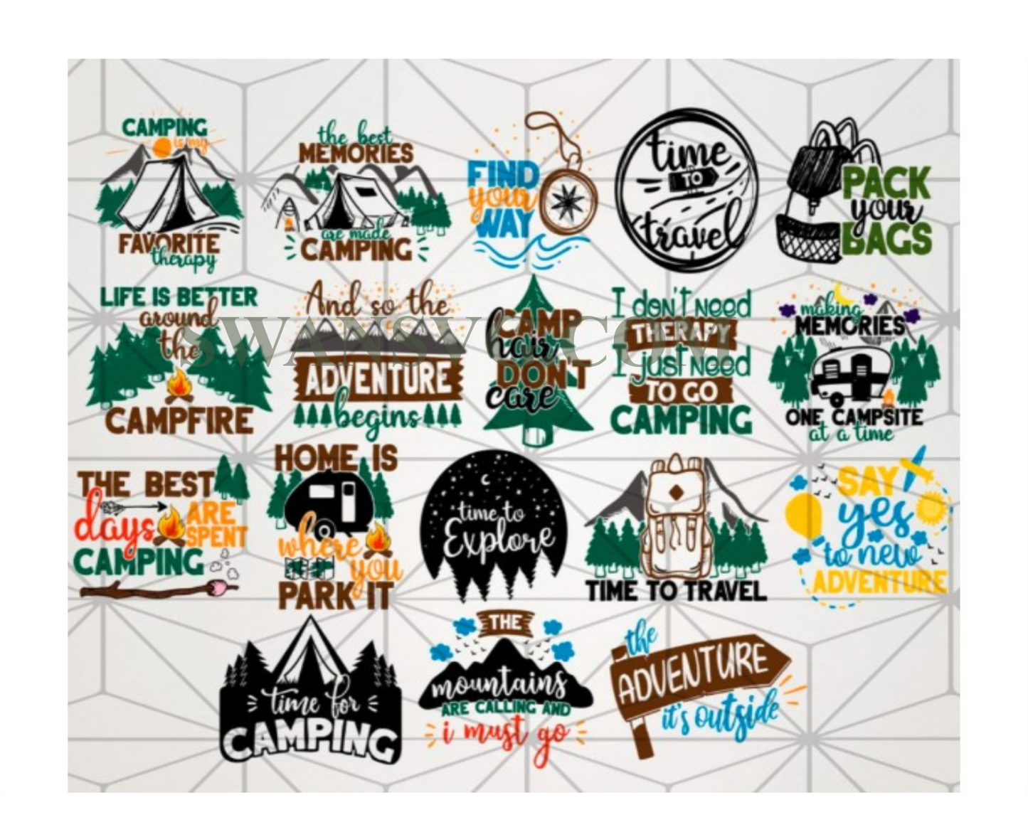 Camping Mega Bundle Svg, Happy Camper Svg, Camper Bundle