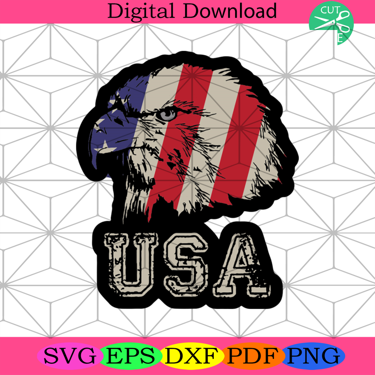 Usa Bald Eagle Head Svg, Independence Day Svg, 4th Of July Svg