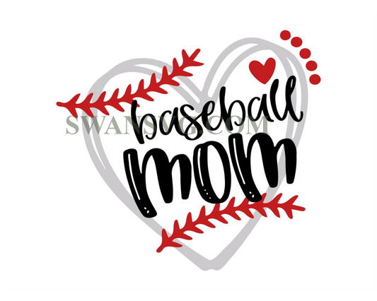 Baseball Mom Heart Frame Svg Cutting File