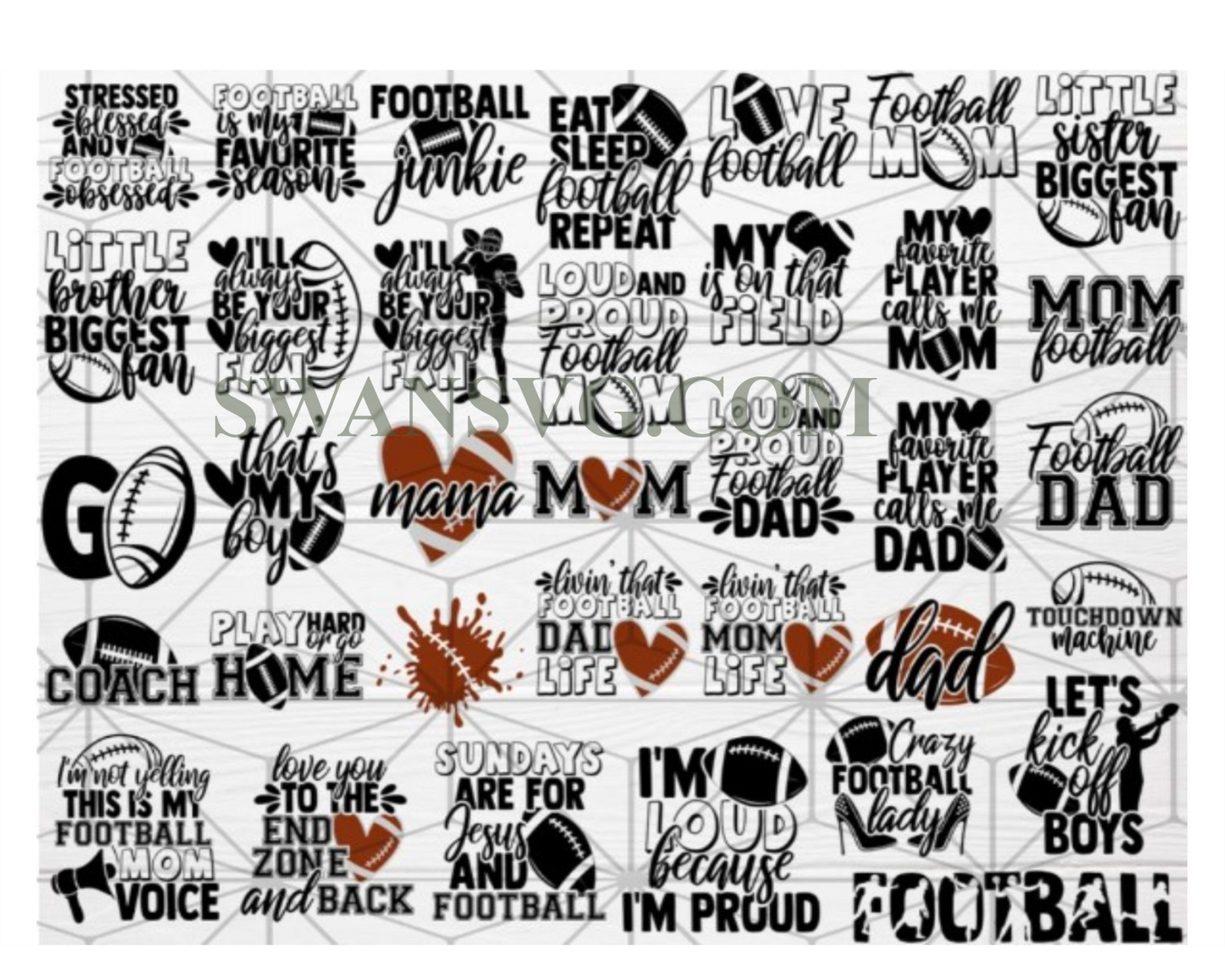 Football Mega Bundle SVG, Football Mom Svg, Football Dad Svg, Funny