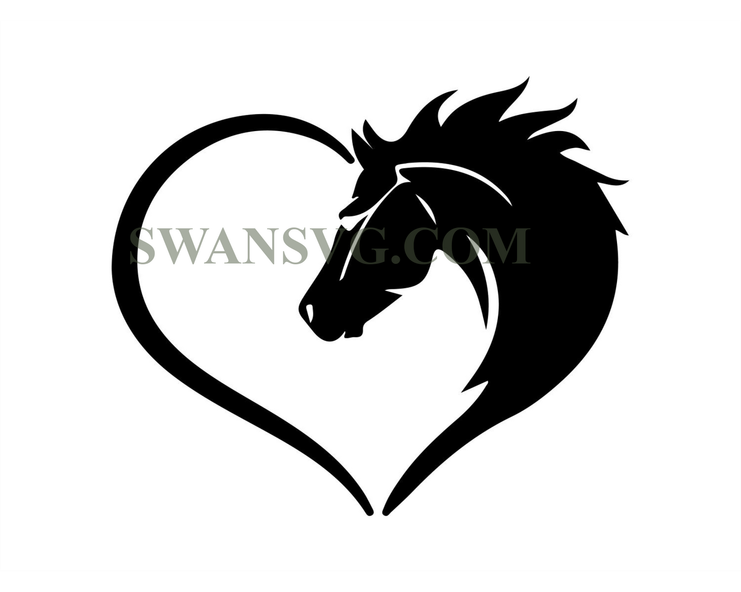 Horse Svg, Horse Love Svg, Heart Horse Svg, Animal Love Svg, Cute Svg