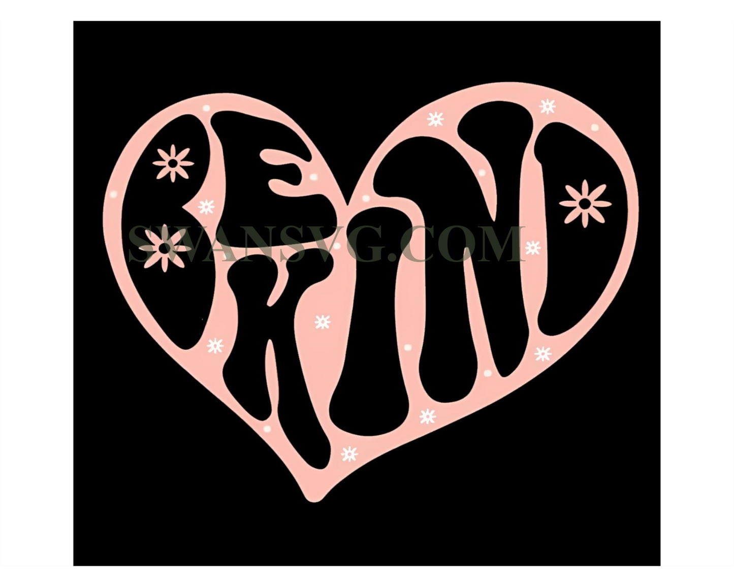 Be Kind Heart png, Floral Heart Kindness Png, Inspirational png