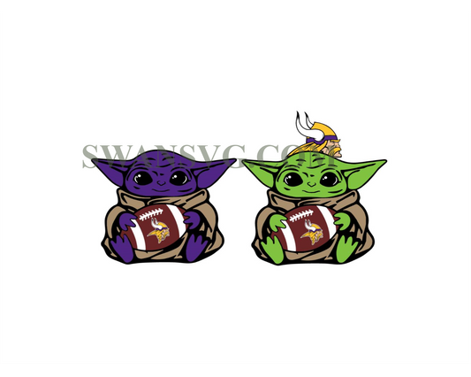 Minnesota Vikings Baby Yoda NFL Svg, Sport Svg