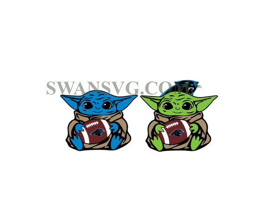 Carolina Panther Baby Yoda NFL Svg, Sport Svg, Football