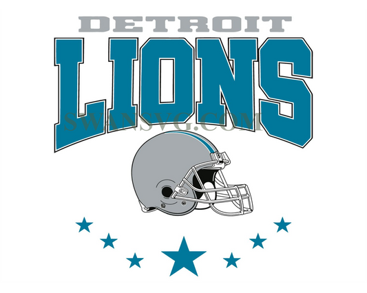 Detroit Football, Lions, PNG and Color SVG Digital Download