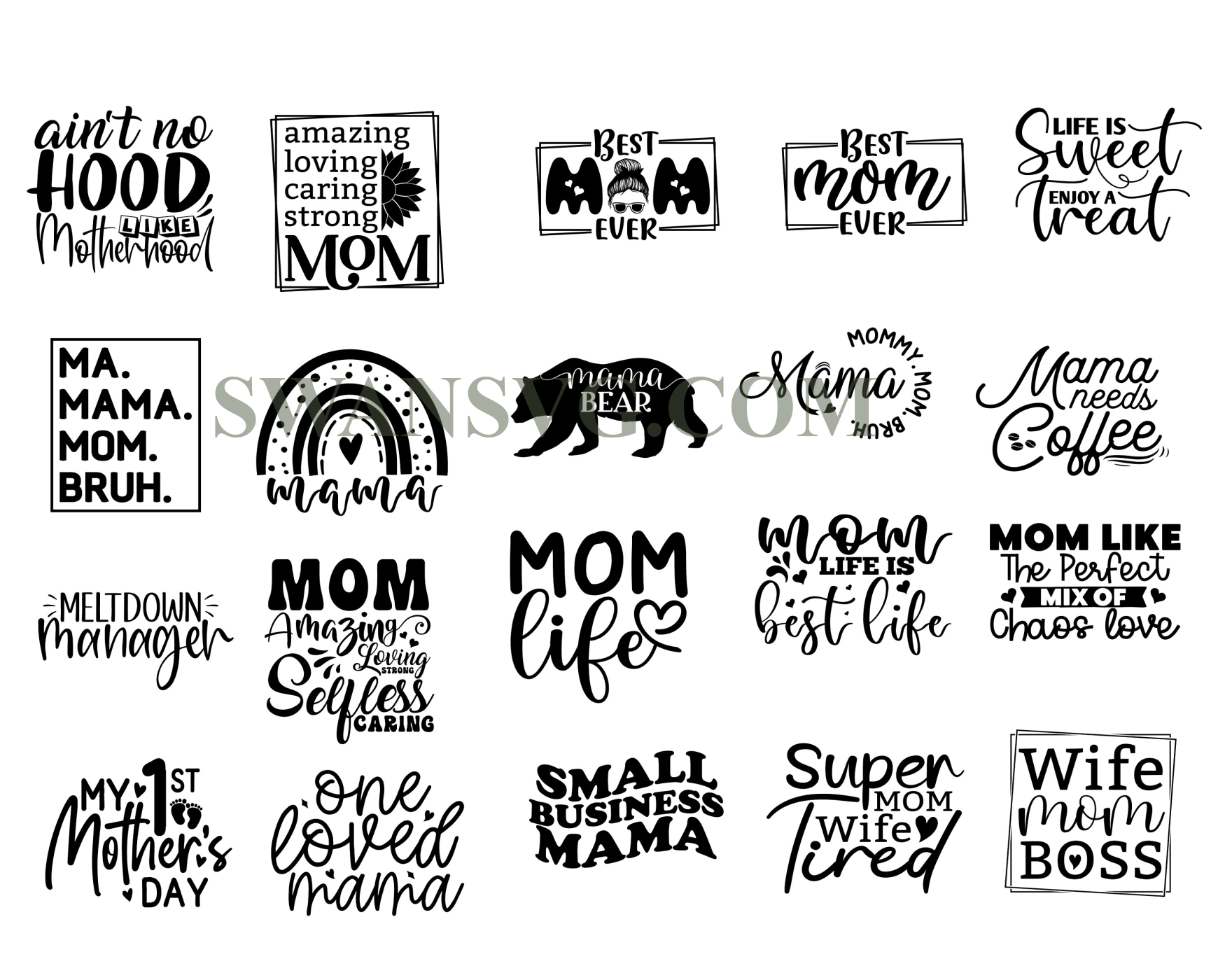 Mothers Day Svg Bundles Mom Svg Mothers Day Sublimation Mum Swansvg