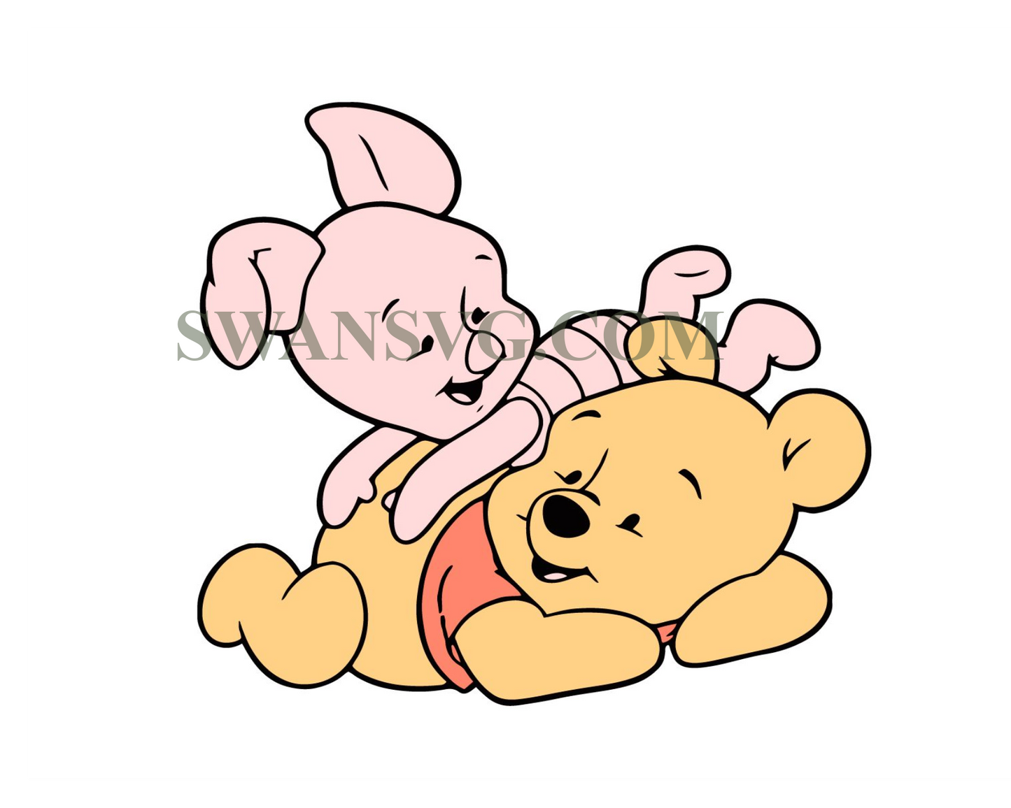 Baby Pooh and Piglet 2 Winnie, The, Pooh, Svg, Dxf, Eps, Pdf, Png