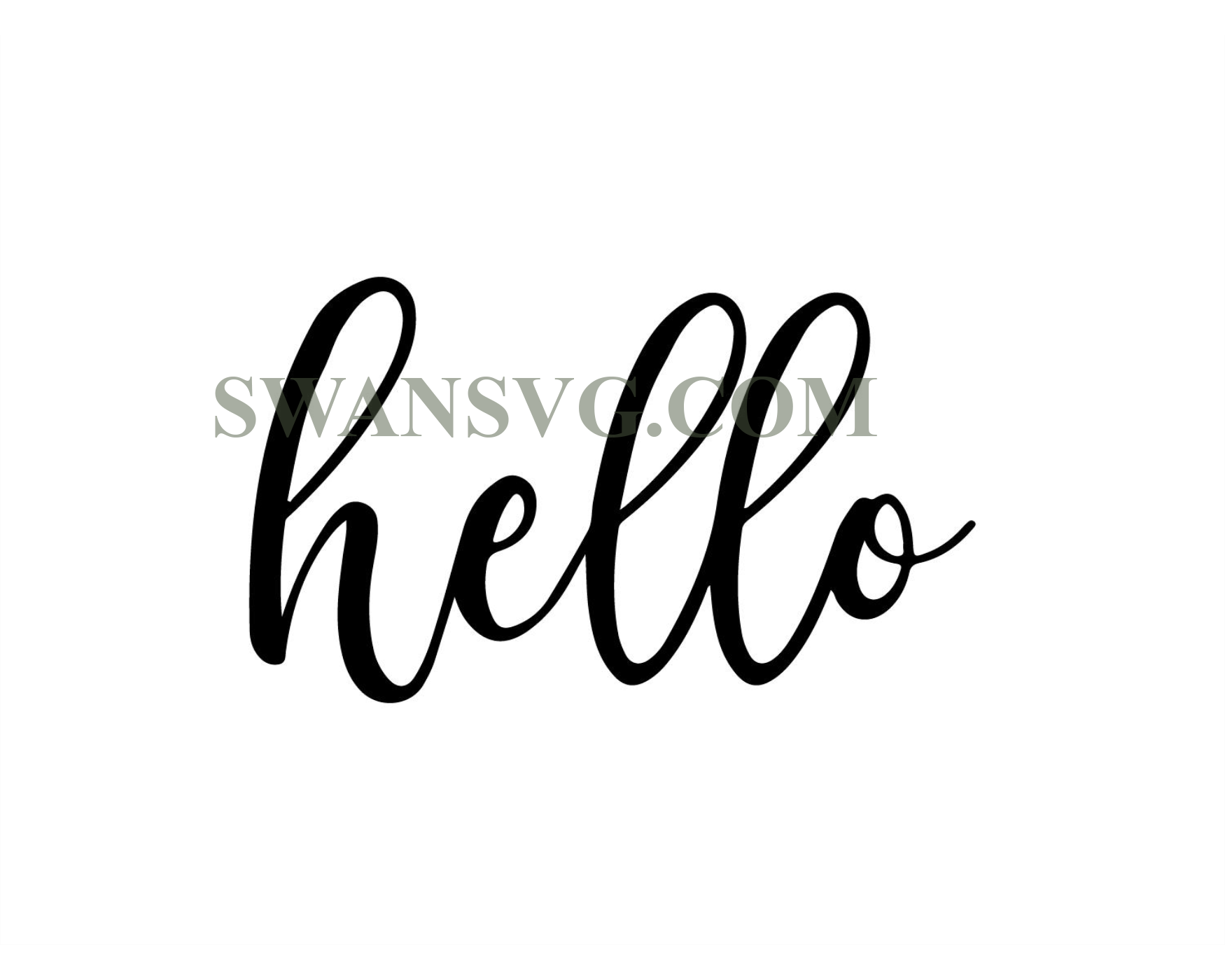 Hello SVG, Hello PNG, Hellow DXF , Hello Cut File, Hand Lettered Hello ...