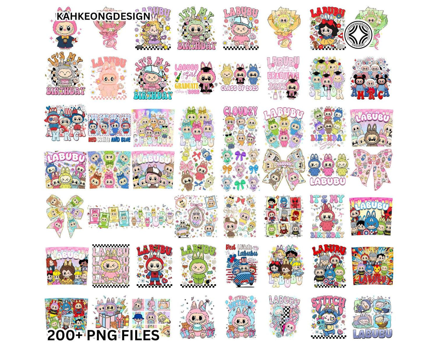 200 Labubu Designs Png Bundle, Movie Cartoon Bundle, Labubu Character