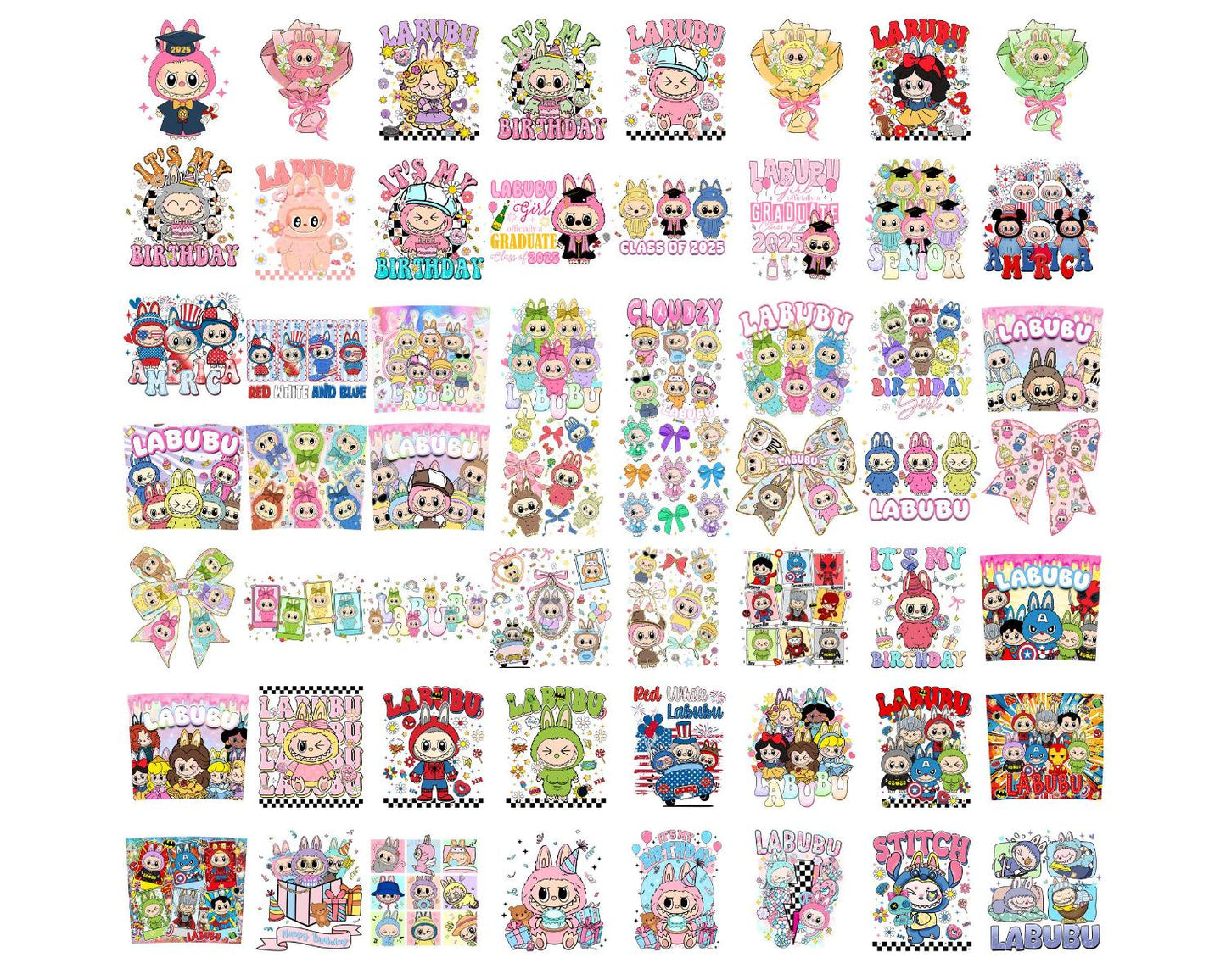 200 Labubu Designs Png Bundle, Movie Cartoon Bundle, Labubu Character