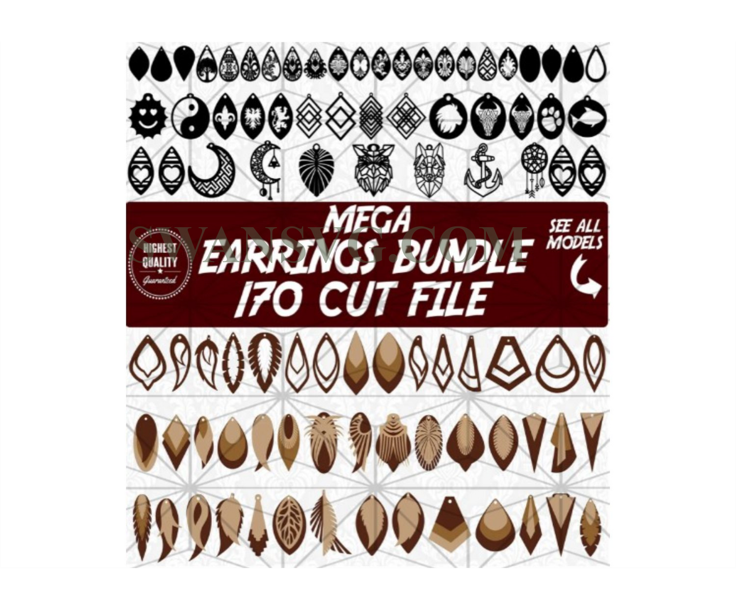 170 Earrings Mega Bundle Svg,Teardrop Svg,Pendant Svg, Leather Earring