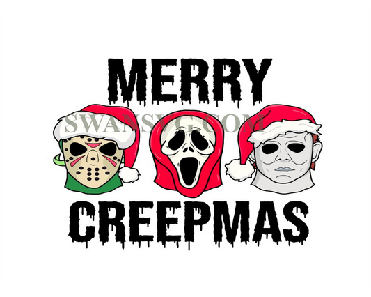 Horror movie Christmas png, merry Creepmas png, retro Christ