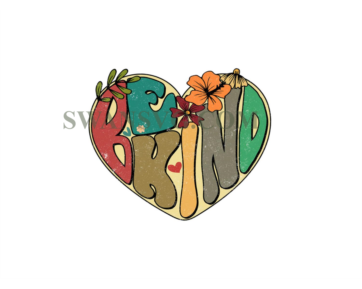 Be Kind Png, Retro Be Kind Heart Png, Retro Heart Png