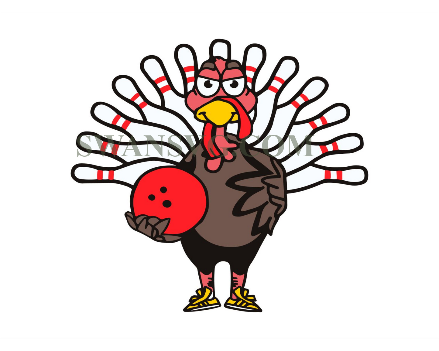 Thanksgiving Turkey Bowling Pin Matching Team Svg