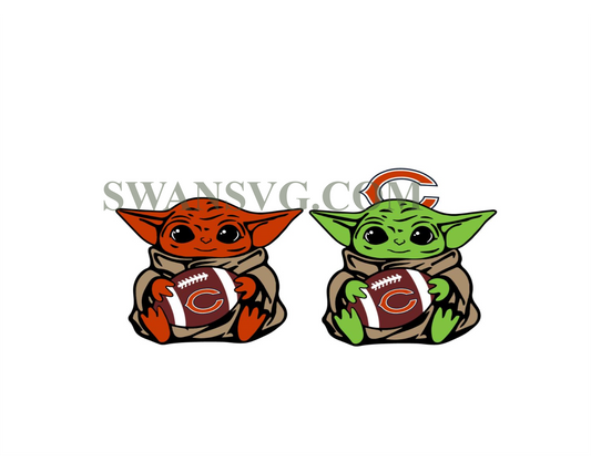 Chicago Bears Baby Yoda NFL Svg, Sport Svg, NFL