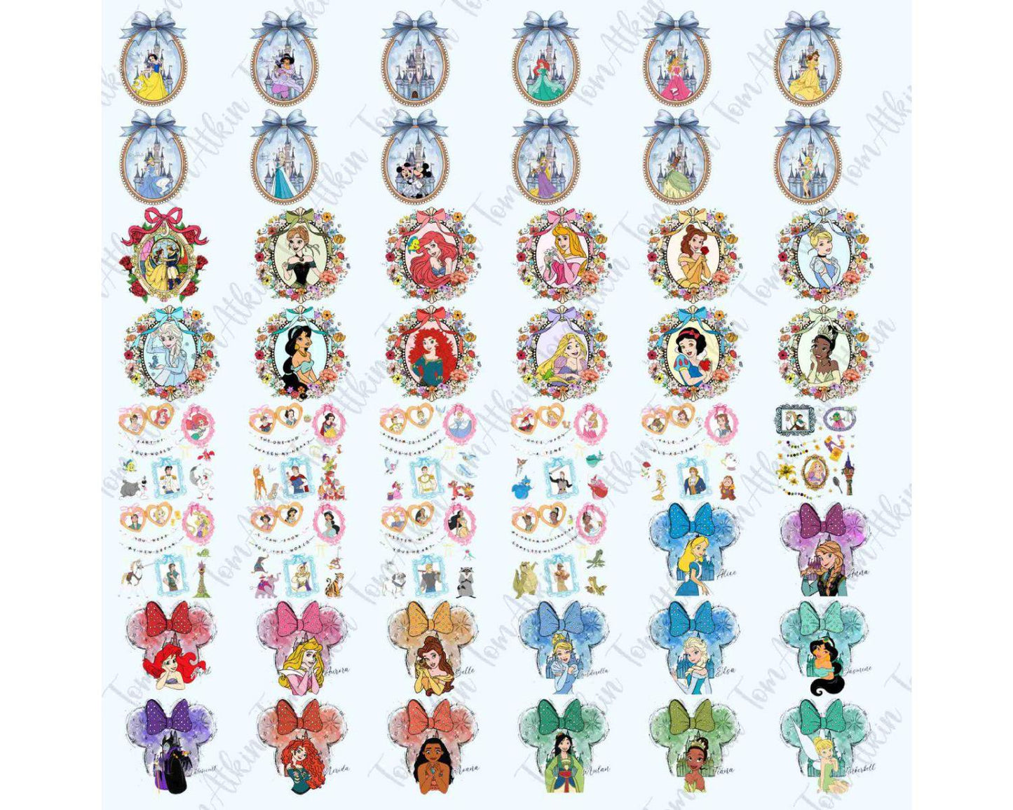 200 Coquette Mirror Princess Png Bundle, Coquette Cartoon Png