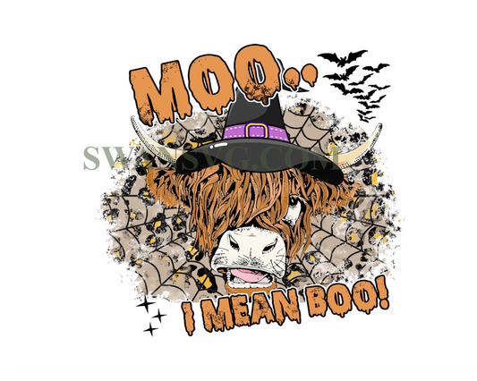 Moo I Mean Boo Png, Funny Cow Png, Halloween Png, Boo Png