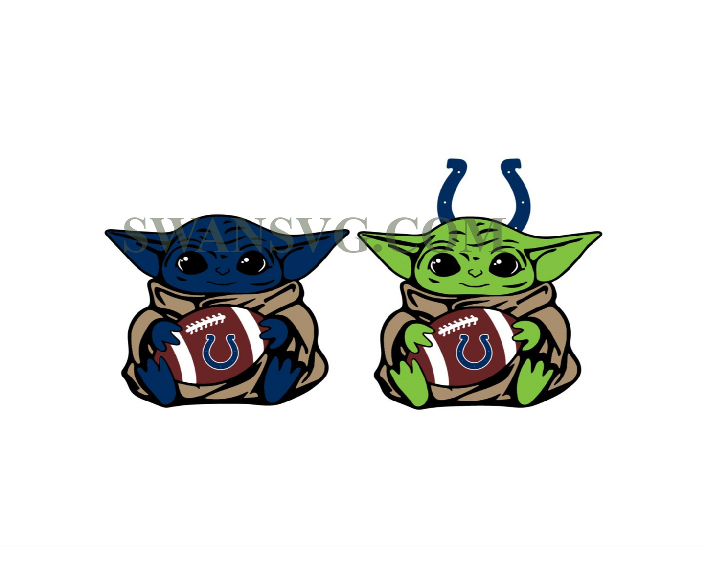 Baby Yoda with Indianapolis Colts NFL png, Baby Yoda NFL png, NFL png