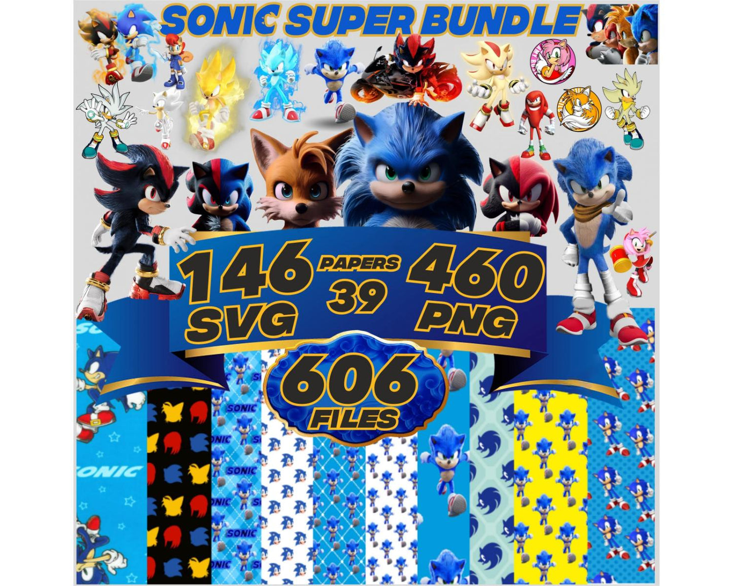Super sonic Hedgehog bundle 460 Png 146 Svg, Sonic and shadow