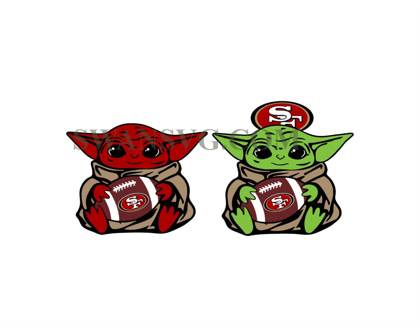 Baby Yoda with San Francisco 49ers NFL png, Baby Yoda NFL png, NFL png