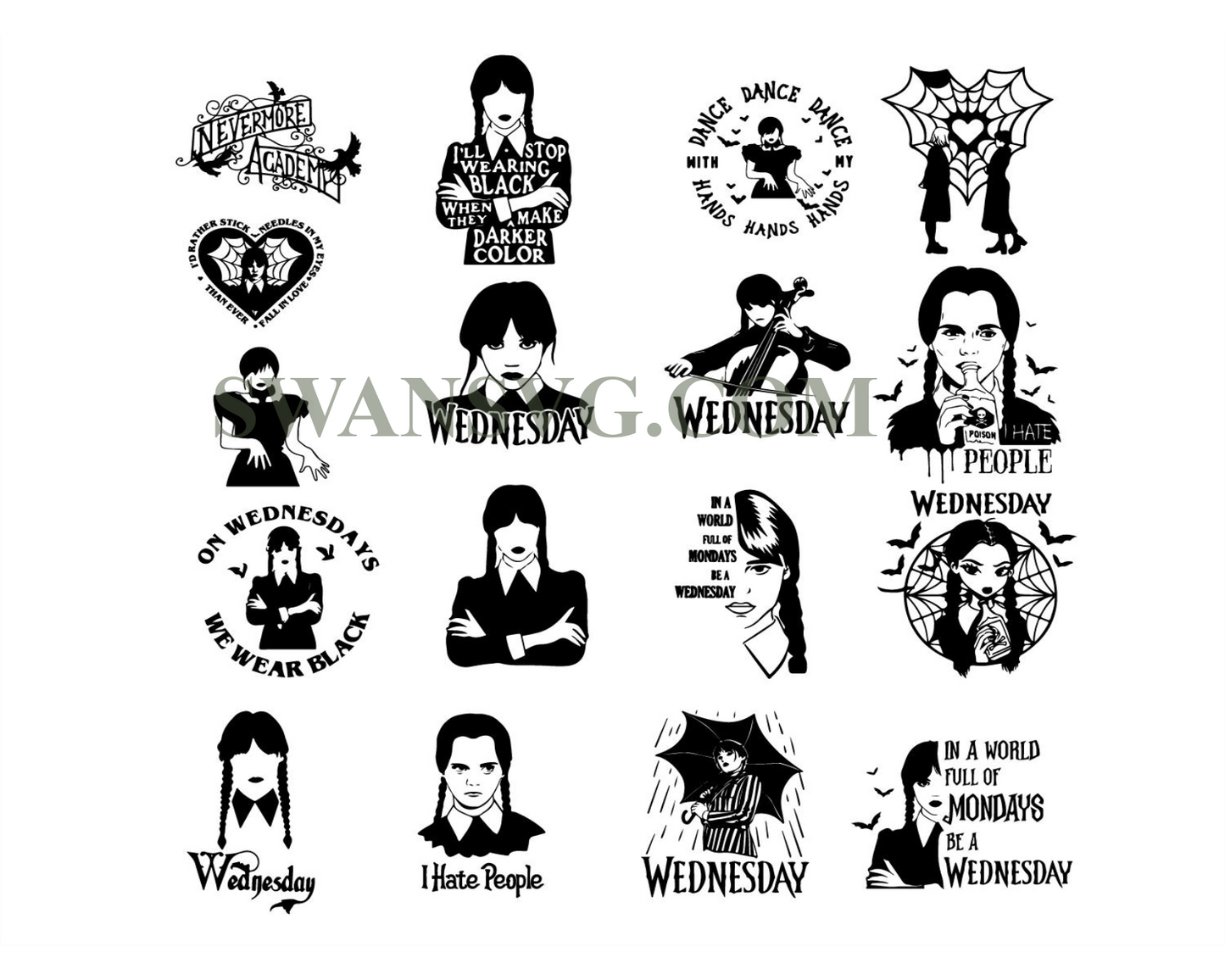 Wednesday addams svg wednesday addams print wednesda